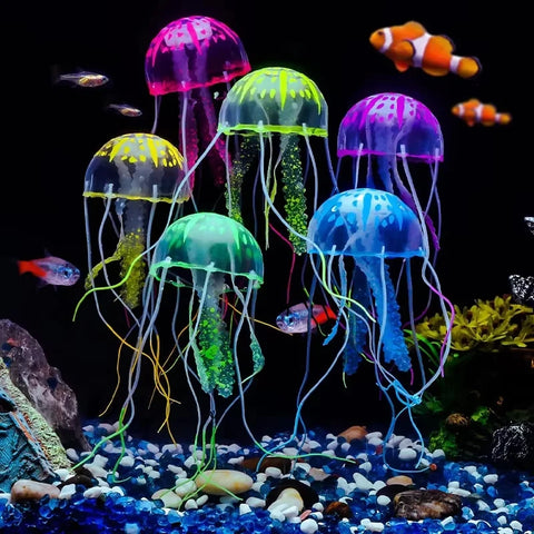 Artificial Swim Glow Jellyfish for Fish Tank - Luminous Aquarium Underwater Decoration
