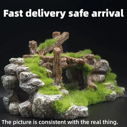 Creative Moss Rockery Shape Fish Tank Ornaments Decoration Landscaping Resin Rockery Aquarium Resin Rockery Home Craft Ornaments